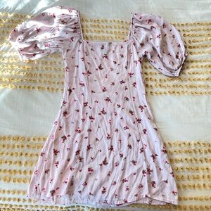 Forever 21 Mini Light Pink Dress with Rose Details
